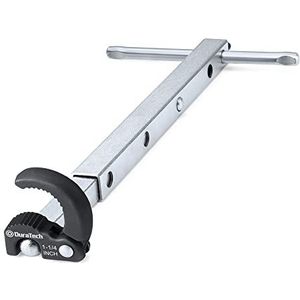 DURATECH Telescopische gootsteensleutel, instelbare bekcapaciteit van 10 tot 32 mm (3/8“ tot 1-1/4”), met 250 tot 430 mm (10“ tot 17”) uitschuifbare handgreep, gootsteensleutel voor krappe ruimte