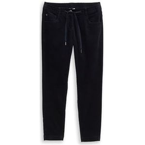 TOM TAILOR - Broek - Navy - 5-pocket-style - Tapered - High Waist - Corduroy