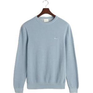 GANT Cotton Pique C-hals, blauw, S