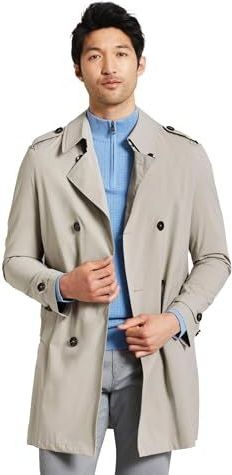 bugatti Heren trenchcoat, Lichtgrijs-210, 48