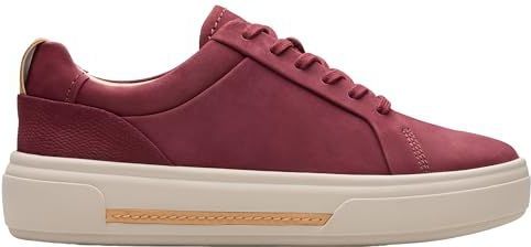 Clarks Premium Dames Hollyhock Walk Sneaker, Bourgondië, 4 UK, Bordeaux, 37 EU