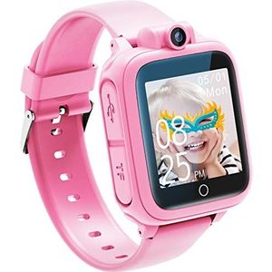 Awatty Smartwatch voor kinderen, speelgoed 3, 4, 5, 6, 7, 8, 9, 10, 11, 12 jaar, 14 spelletjes, kinderhorloge, cadeaus voor meisjes en jongens (roze)