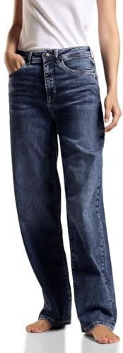Street One - Damesjeans - Loose Fit - Hoge Taille - Katoenmix met Stretch