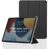 Hama Hoes voor Apple iPad mini 2021 (scharnierende hoes voor Apple Tablet mini 6e generatie, beschermhoes met standfunctie, transparante achterkant, magnetische cover) zwart