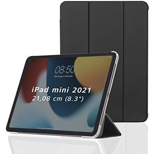Hama Hoes voor Apple iPad mini 2021 (scharnierende hoes voor Apple Tablet mini 6e generatie, beschermhoes met standfunctie, transparante achterkant, magnetische cover) zwart