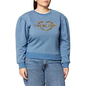 Love Moschino Ronde hals lange mouwen sweatshirt dames, Blauw, 36