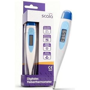 scala SC 17 blauwe digitale koortsthermometer, waterdicht, met koortsalarm