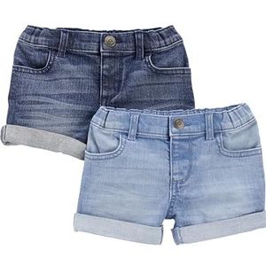Simple Joys by Carter's Denim shorts voor babymeisjes, set van 2, donker denim/lichte denim, 6-9 maanden