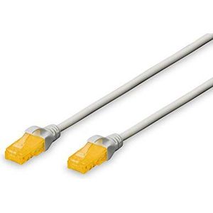 DIGITUS LAN kabel Cat 6A - 0.5m - RJ45 netwerkkabel - U/UTP niet afgeschermd - Compatibel met Cat-6 & Cat-7 - Grijs