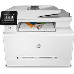 HP LaserJet Pro Color MFP M283fdw, Draadloze Wifi kleuren Laserprinter voor thuiskantoor (Printen, kopiëren, scannen, faxen), 21 pagina's/min, wit