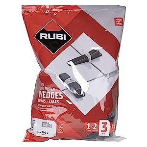RUBI 3953 | nivelleringswiggen voor tegels | 200 stuks | keramische tegelwiggen | voor formaten van 30 x 30 cm en hoger | Delta Level System N (B-200 UN)