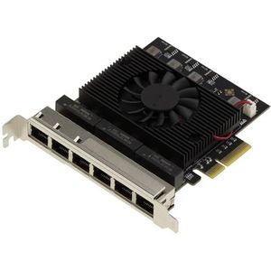 KALEA-INFORMATIQUE PCIe netwerkcontrollerkaart 6 poorten 2.5 LAN Gigabit ETHERNET 10 100 1000 2500 1G 2.5G RJ45 met Realtek RTL8125 chipset