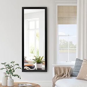 NeuType Wandspiegel 43""x16"" Rechthoekige hangende spiegel wandspiegel opknoping of leunend tegen de muur, beste voor slaapkamer woonkamer dressing spiegel polystyreen frame, oorsprong zwart (geen