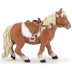 Papo -Handgeschilderde - Figuurtjes -Paarden veulens en pony's -Shetland Pony met Zadel-51559-Verzamelbaar-Voor kinderen - Geschikt voor jongens en meisjes - Vanaf 3 jaar