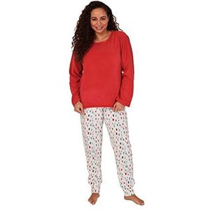 Indigo Sky Gemma Cosy fleece pyjama met manchetten voor dames, Spice Rode Splat Spot, 44-46
