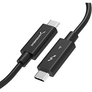 SABRENT Thunderbolt 4 40 Gbps Oplaadkabel 1M lange USB Type-C Kabel | 8K 60Hz Weergave |PD Ondersteunt 100W (5A, 20V) Opladen | E-Mark Chip | (Gecertificeerd door Intel) zwart (CB-T4M1)