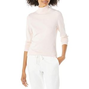 Amazon Essentials Women's Lichtgewicht coltrui met lange mouwen en klassieke pasvorm (verkrijgbaar in grote maten), Lichtroze, XS