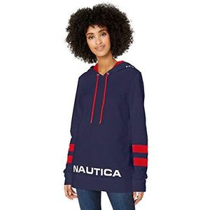 Nautica womens Classic Supersoft 100% Cotton Pullover Hoodie Hooded Sweatshirt, Navy Seas, XX-Large US