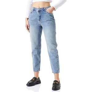Trendyol Dames Gerade Mama Hohe Taille Jeans, Blauw, 40
