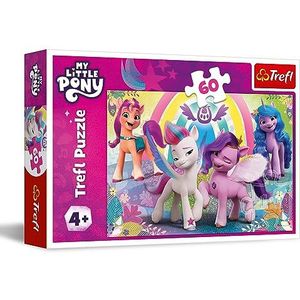 Trefl - My Little Pony, In de wereld van vriendschap - Puzzel van 60 stukjes - Kleurrijke puzzel met de helden van de cartoon, Creatieve ontspanning, Plezier voor kinderen vanaf 4 jaar