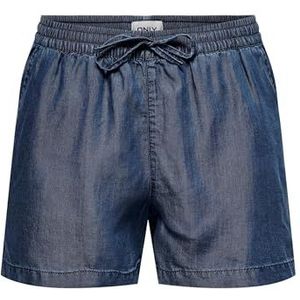 ONLY ONLPEMA Jeansshorts voor dames, middelhoge taille, losse pasvorm, donkerblauw (dark blue denim), M