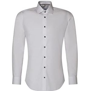 Seidensticker Men's Extra Slim Fit shirt met lange mouwen, wit, 44, wit, 44