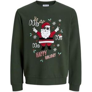 JACK & JONES Jjchristmas Sweat Crew Neck Xmas, Combu Green, XL