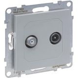 LEGRAND - SEANO - Enkele Doos TV-SAT - Aluminium Gelakt - Aansluitdemping 1,5 dB