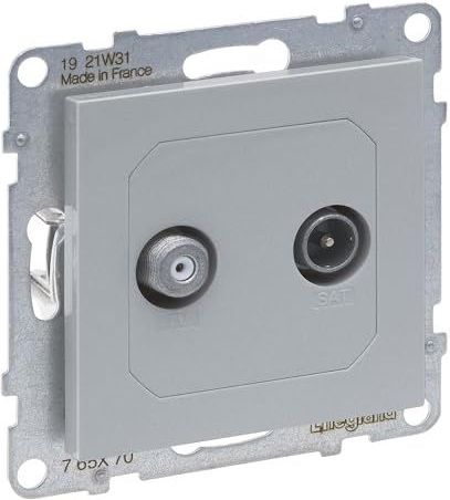 LEGRAND - SEANO - Enkele Doos TV-SAT - Aluminium Gelakt - Aansluitdemping 1,5 dB