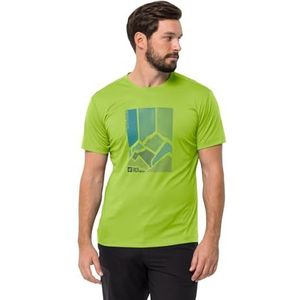 Jack Wolfskin Heren Peak Graphic T M T-shirt met korte mouwen, frisgroen, XXL, Groen, XXL