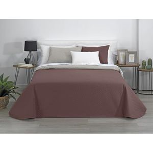 Estoralis | AVA | Omkeerbaar -Boutí-dekbed | Voor alle seizoenen | Kleur - Beige/Bruin | Voor 105 cm bed. (200 x 270 cm. Ancho x Alto) | Dekbedovertrek met stiksel