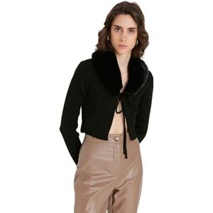 Trendyol Dames Regular Fit Basic V-hals Knitwear Cardigan Blazer, Zwart, S