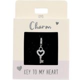 Depesche 11785-090 Bedels Express yourself - hanger voor kettingen en armbanden, verzilverd hart sleutel, als een klein geschenk