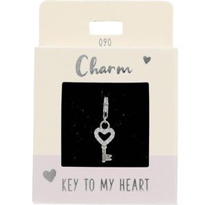 Depesche 11785-090 Bedels Express yourself - hanger voor kettingen en armbanden, verzilverd hart sleutel, als een klein geschenk