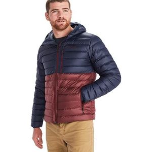 Marmot Heren Highlander Hoody, Lichte donsjas, warme winterjas, waterafstotende gewatteerde jas, winddichte functionele jas, compacte outdoorjas met capuchon, Arctic Navy/Port Royal, XL