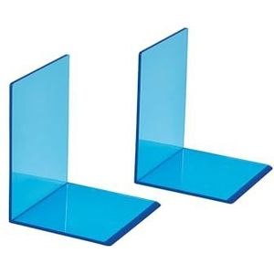 Maul Boekensteunen, hoogwaardig acryl, 10 x 10 x 13 cm, neon blauw, 2 stuks