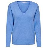 ONLY Vrouwelijke gebreide trui met V-hals, Provence/detail: melange, M