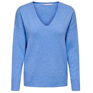 ONLY Vrouwelijke gebreide trui met V-hals, Provence/detail: melange, L