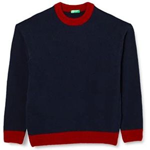United Colors of Benetton Tricot G/C M/L 11CBU102Q pullover, blauw rood 901, XL voor heren