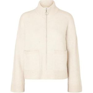 SELECTED FEMME Gebreid damesvest met ritssluiting, berk, XL