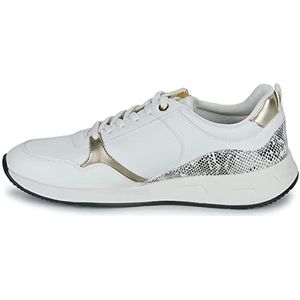 Geox D BULMYA Sneakers voor dames, wit/zand, 37 EU, white sand, 37 EU