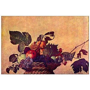 ArtPlaza Caravaggio - The fruit basket, decoratieve panelen, hout, meerkleurig, 90 x 1,8 x 60 cm