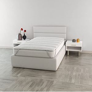 Italiaanse Bed Linen Elegant gewatteerde topper, wit, enkele