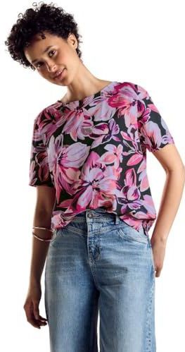 Street One - T-shirt - Pink - Dames - Materiaalmix