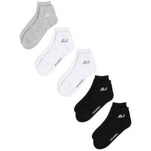 Karl Lagerfeld - Signature - Sportsokken - Zwart - Grijs - Wit - Set van 5 Paar
