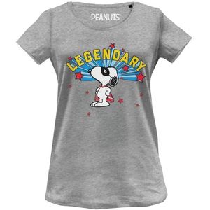 Snoopy WOPEANUTS057 T-shirt, grijs gemêleerd, maat S
