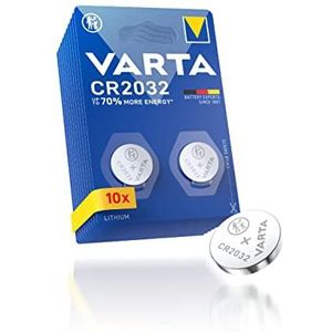 Varta Knoopcelmaten verkrijgbaar in: VARTA batterijen Electronics CR2032 Lithium knoopcel 3V batterij verpakking met 20 stuks knoopcellen in originele blisterverpakking van 1 exemplaar