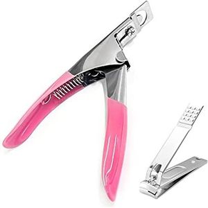 1 Stuk Acryl Nail Clipper, Rvs Nep Nail Trimmer Voor Fake Gel Faux Nail Clipper Trimmer Professionele Nail Art Tool (Roze)