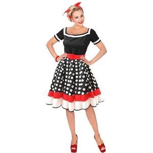 Widmann - Kostuum jaren '50, jurk met petticoat en riem, rock-roll, carnaval, themafeest