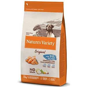 Nature's Variety Origineel No Grain hondenvoer voor kleine volwassen honden, graanvrij, met zalm zonder doornen, 1,5 kg